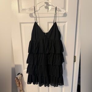 NWT J.Crew Black Tiered Ruffle Dress, size 12